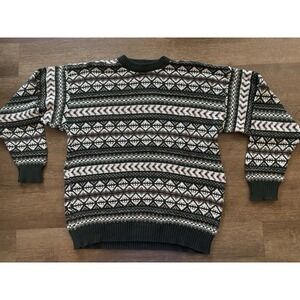 Vintage Fieldmaster Sweater Mens XL Fair‎ Isle Knit Pullover Made USA 90s VTG